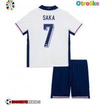 Otroške Nogometnih dresov Anglija Bukayo Saka #7 Domači EP 2024 Kratki rokavi (+ hlače)